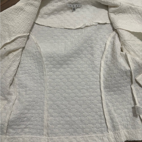 Cabi White Textured Button Club Blazer Jacket Pockets Collar Women's Size Small - Picture 6 of 9